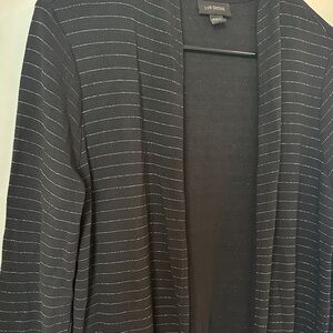 J. Jill Black and Silver Open Cardigan